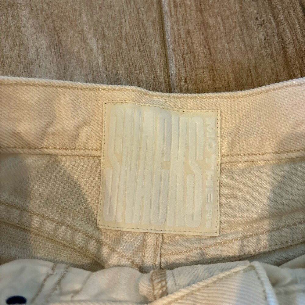 MOTHER The Shanks Jeans Womens Size 24 Ivory High-Rise Wide-Leg Denim - Picture 4 of 7